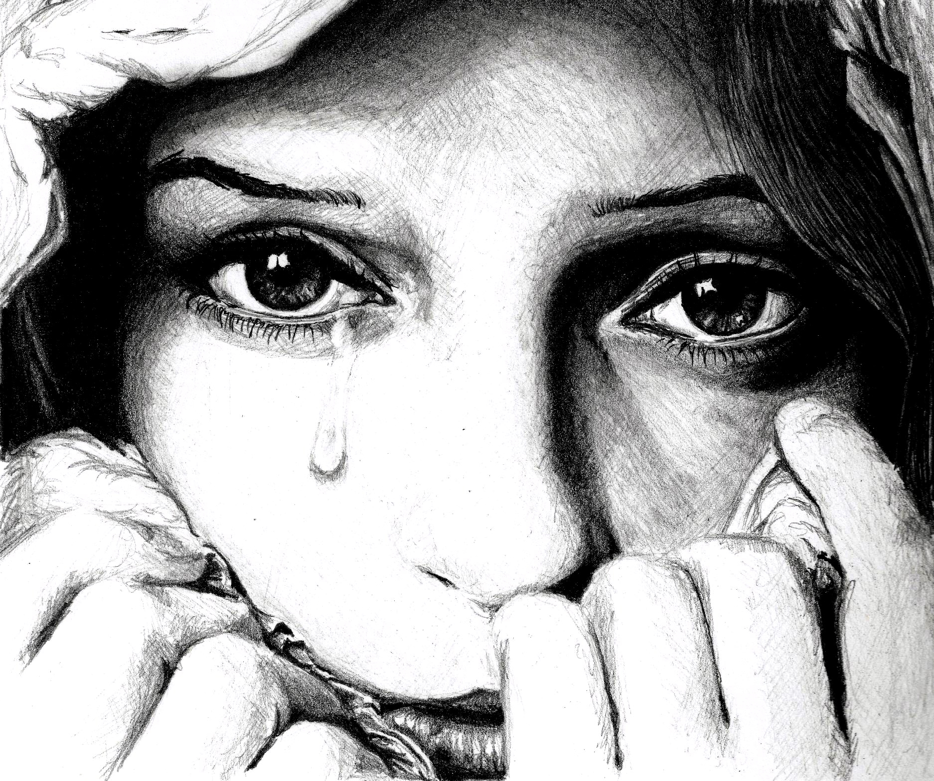 1874x1568 Sad Crying Girl Face Sketch Sad And Cry Sketches For Girls Anime - Crying Girl Sketch