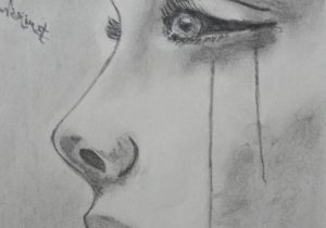 Crying Girl Sketch at PaintingValley.com | Explore collection of Crying ...