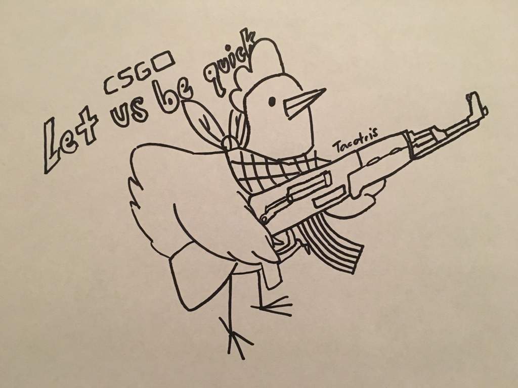 1024x768 Csgo Terrorist Chicken Sketch Counter Strike Amino - Csgo Sketch