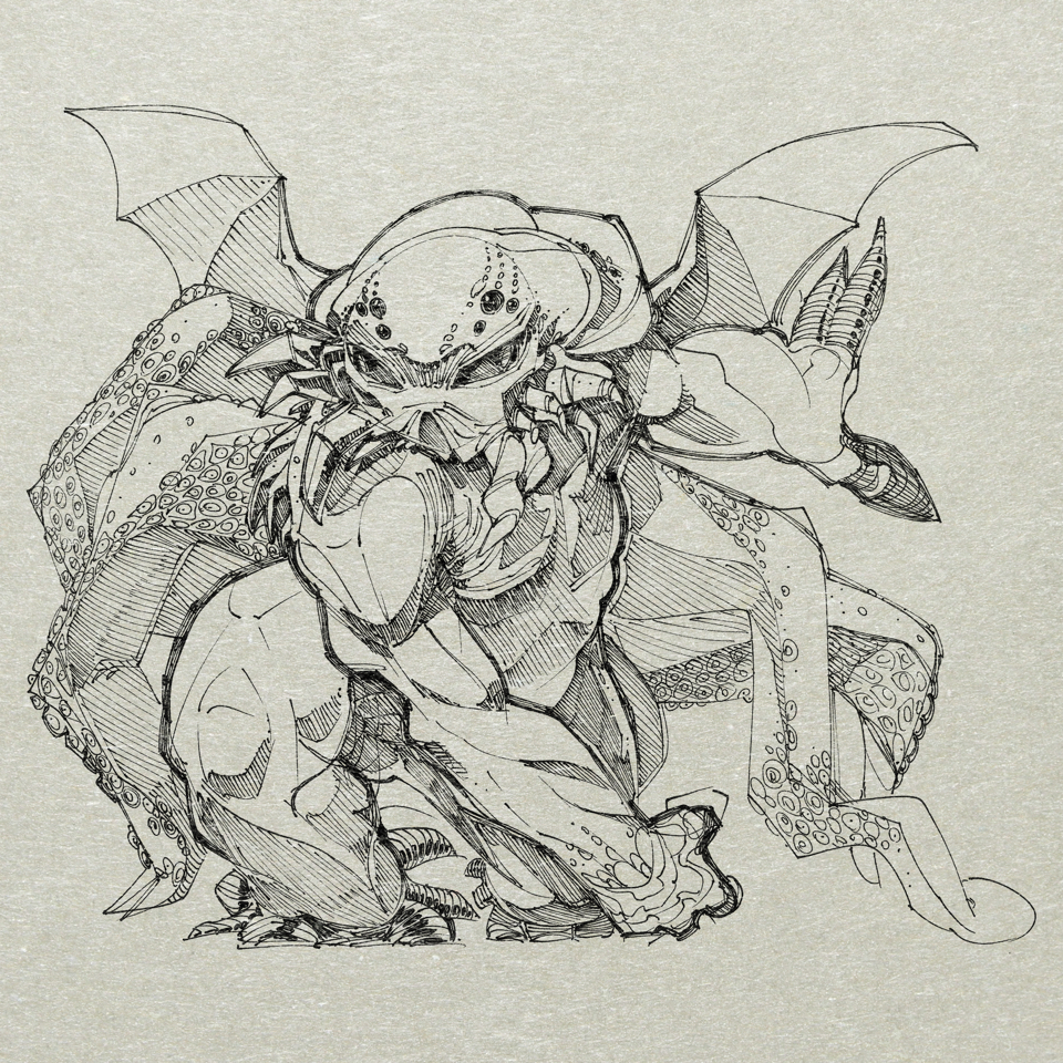 960x960 Cthulhu Sketch Satanfudge - Cthulhu Sketch