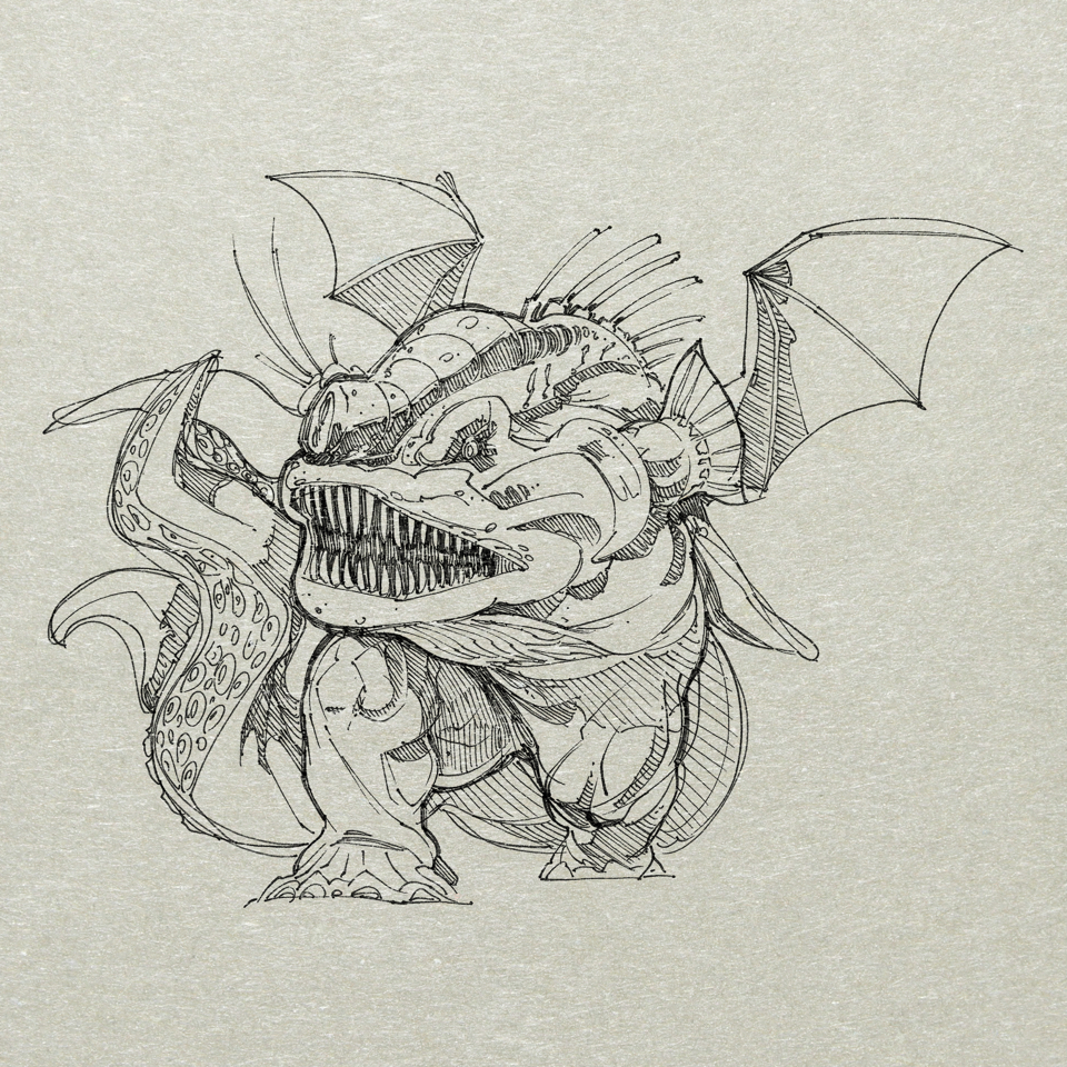 960x960 Lovecraft Cthulhu Sketch Satanfudge - Cthulhu Sketch