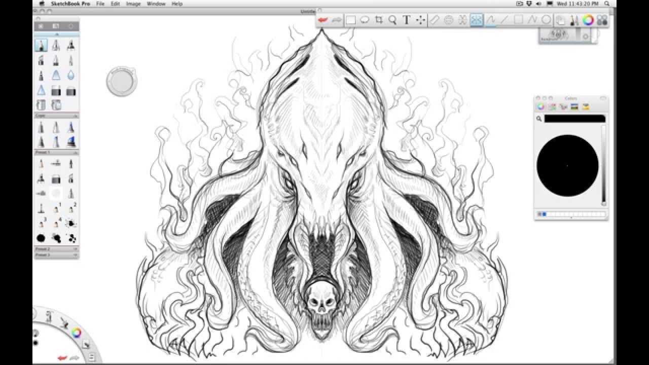 1280x720 Cthulhu Sketch - Cthulhu Sketch