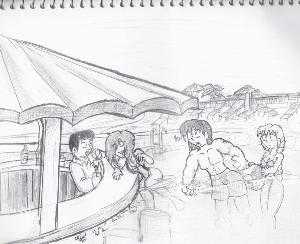 992x806 Sketch, Cuba Pool Bar By Cdrudd - Cuba Sketch