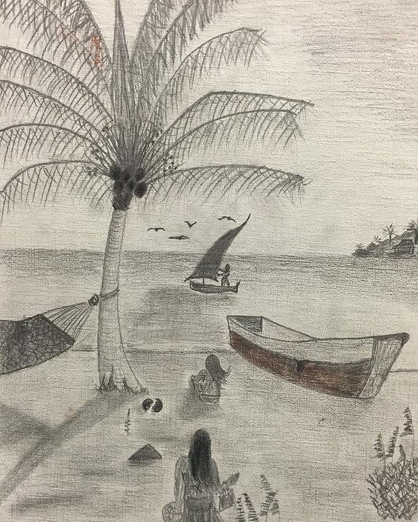 600x749 Varadero Beach, Cuba 15 H11 Poster By Virginia Margarita - Cuba Sketch