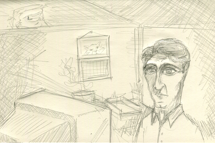 715x474 Drawing 115 Cubicle Dude The B Roll - Cubicle Sketch