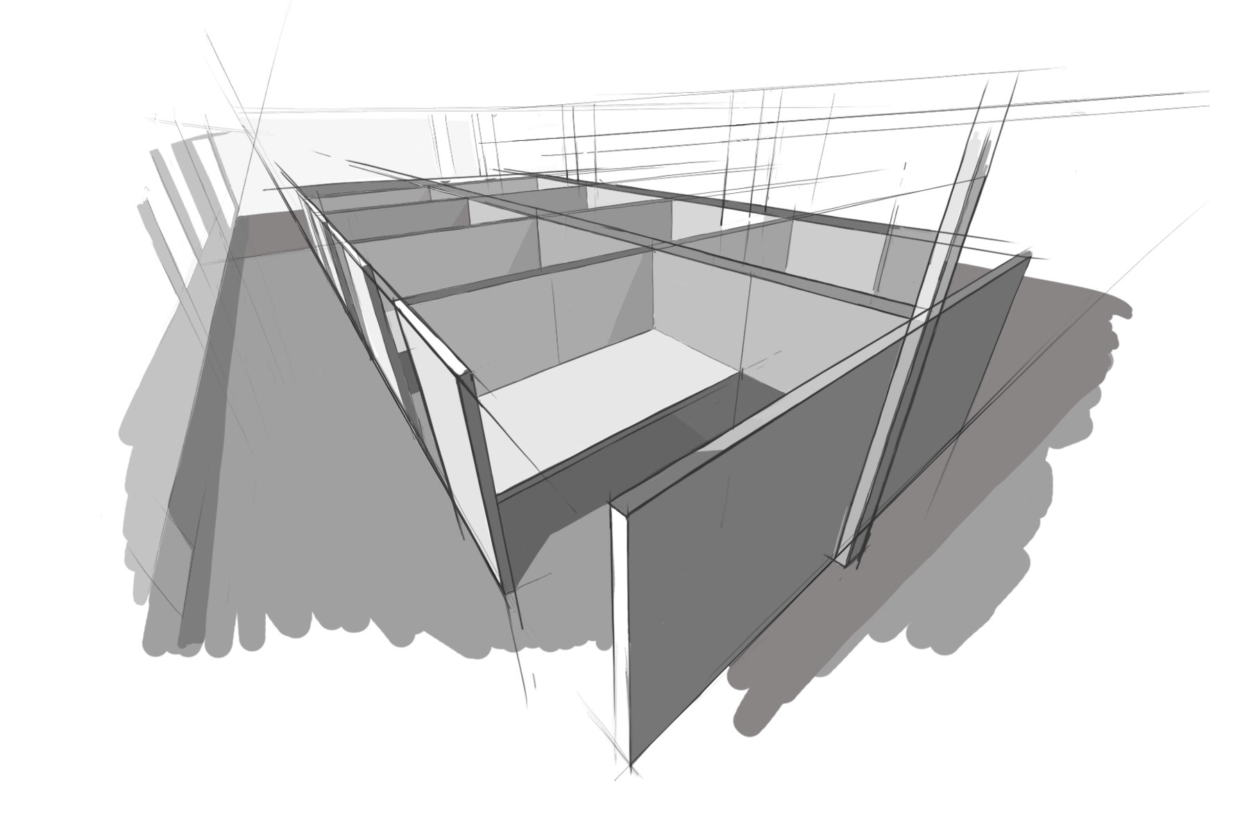 1800x1200 The Evolution Of Office Design Morgan Lovell - Cubicle Sketch