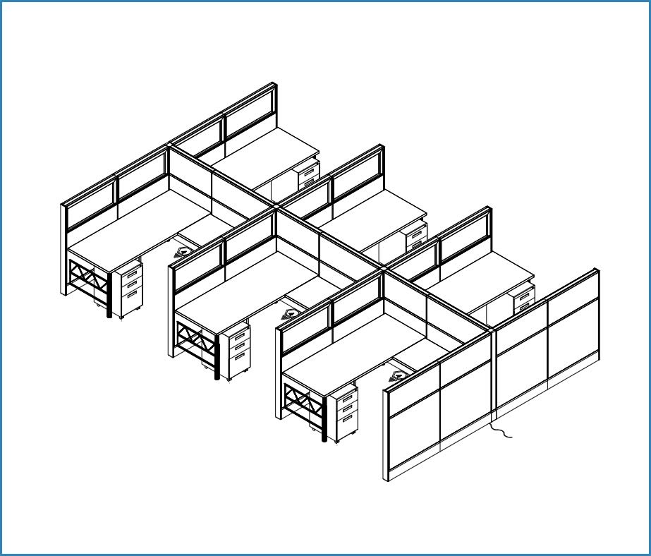 923x788 Tiles Cubicles Maryland Commercial - Cubicle Sketch