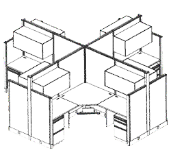 253x226 Collection Of Free Office Drawing Cubicle. Download On Ubisafe - Cubicle Sketch
