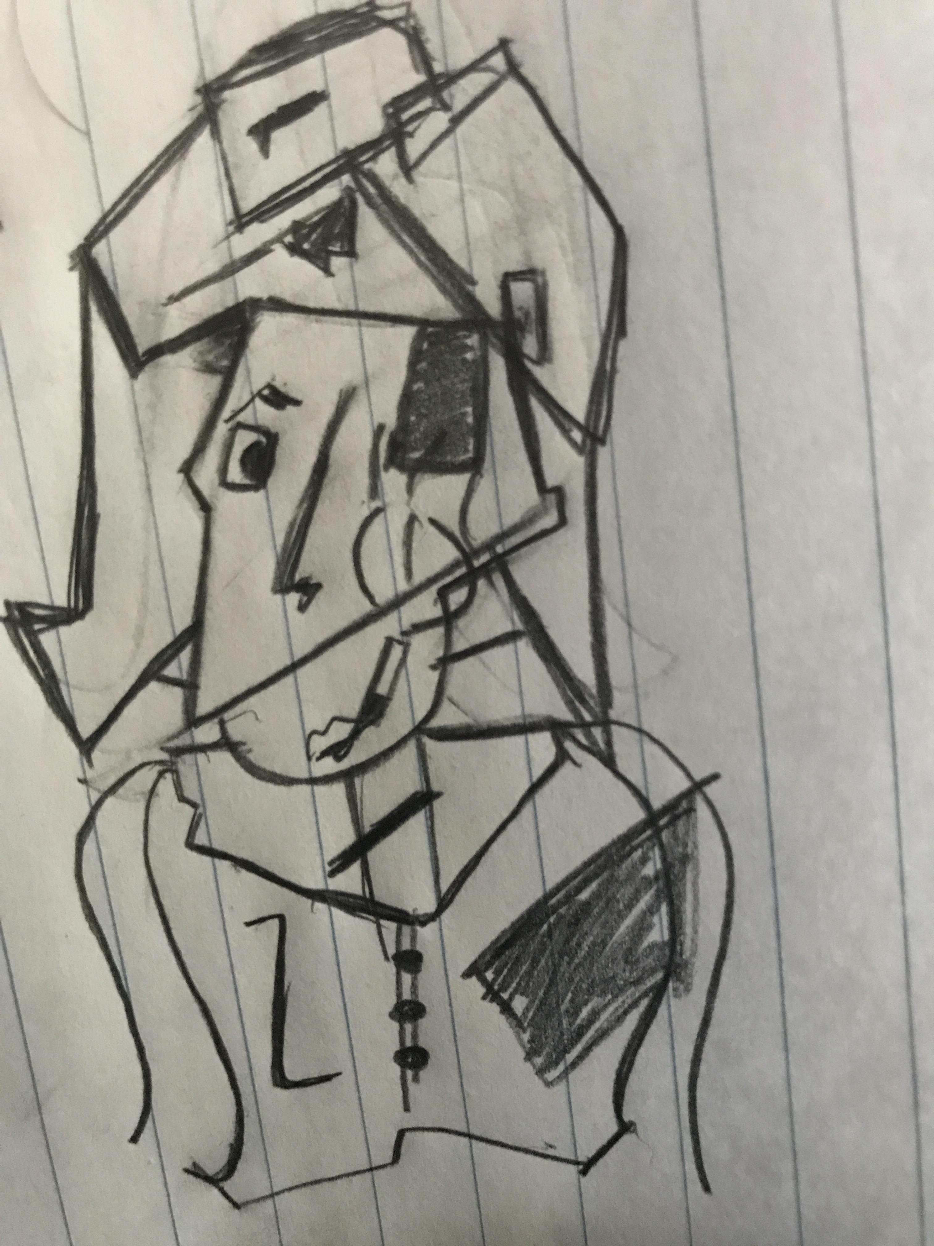 3024x4032 First Quick Cubism Sketch Drawing - Cubism Sketch