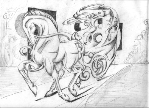 500x364 Kim Van Riper, Fine Art Tempe Az - Cubism Sketch