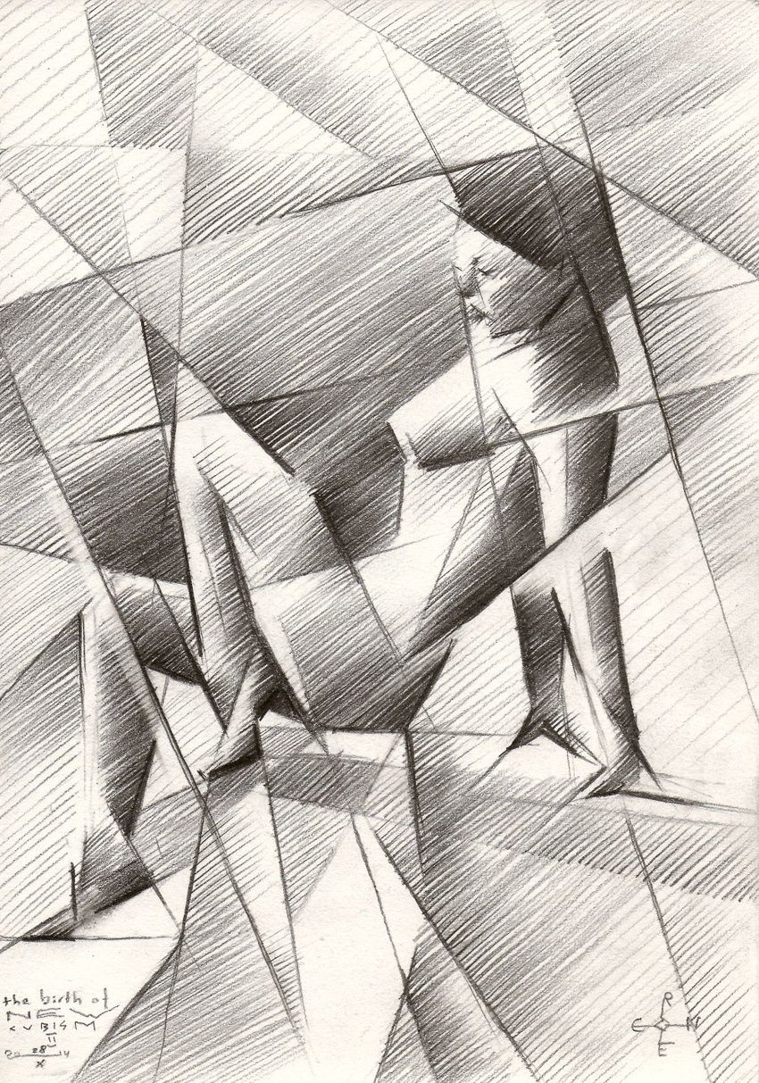 850x1213 The Birth Of New Cubism 2 - Cubism Sketch