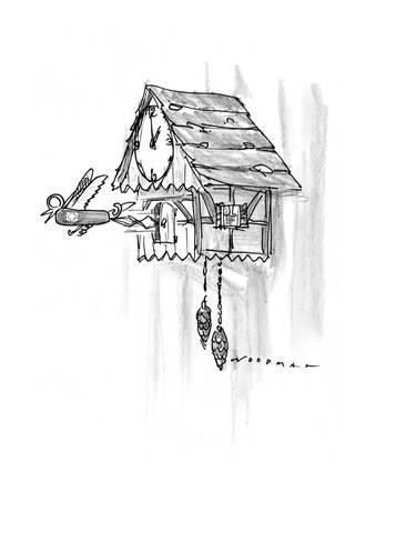 366x488 Cuckoo Clock Strikes The Hour Swiss Army Knife Springs Out - Cuckoo Clock Sketch
