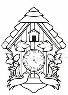 236x328 Cuckoo Clock Template Diy~font, Border Amp Design - Cuckoo Clock Sketch