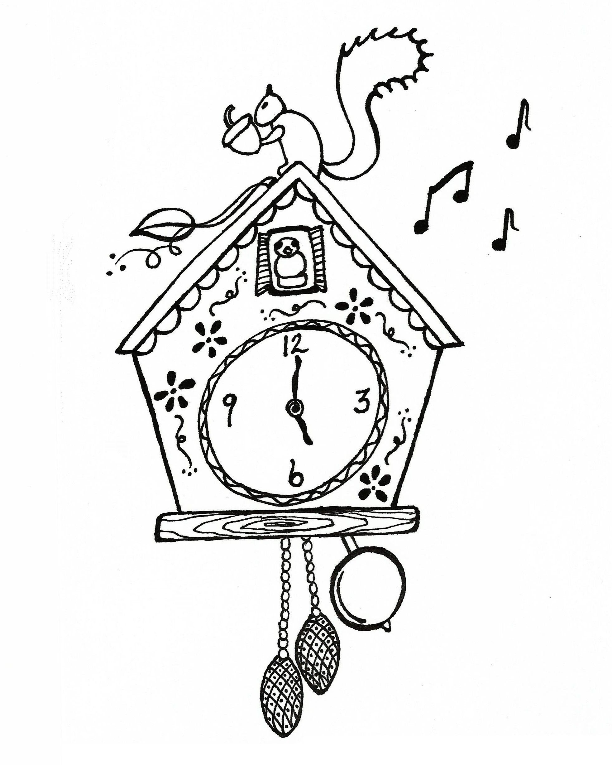 1964x2454 Cuckoo Clock. Print. Color. Enjoy!!! Xoxo Christen Noelle Art - Cuckoo Clock Sketch