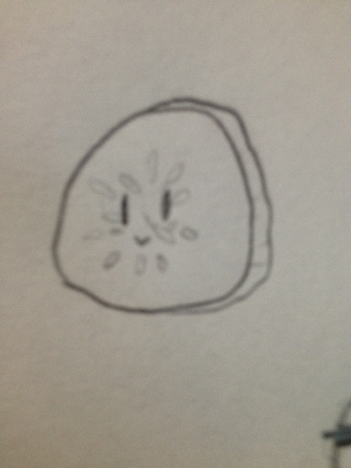 320x427 Collection Of Cute Cucumber Drawing High Quality, Free - Cucumber Sketch