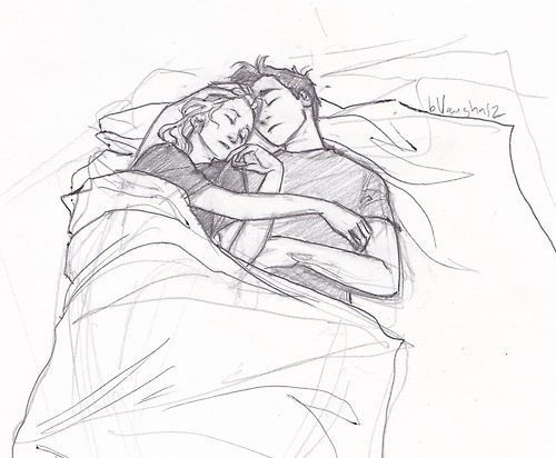 500x412 Art, Bed, Black And White, Couple, Cuddle, Drawing, Love, Sleep - Cuddling Sketch