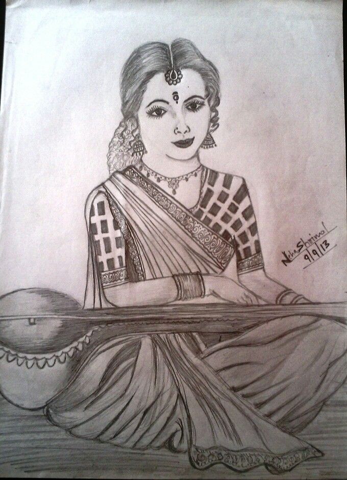 680x941 Indian Culture Sketch Pencil Sketches Sketches - Culture Sketches