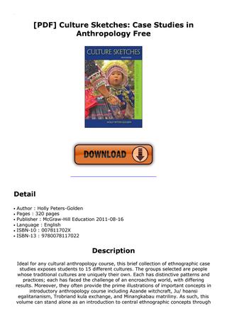 320x452 Pdf] Culture Sketches Case Studies In Anthropology Free By Hubii - Culture Sketches