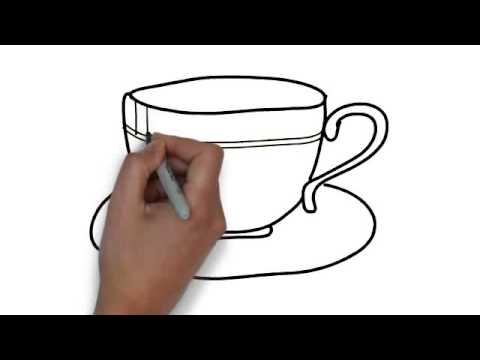 480x360 How To Draw Tea Cup And Saucer - Cup And Saucer Sketch