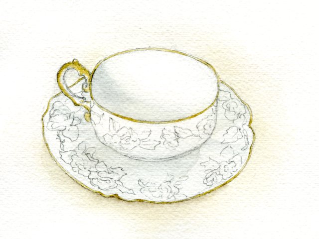 640x480 Tea Party How To Draw A Teacup And Paint Details - Cup And Saucer Sketch