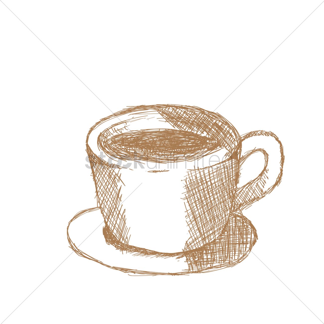 1300x1300 Tea Cup And Saucer Vector Image - Cup And Saucer Sketch