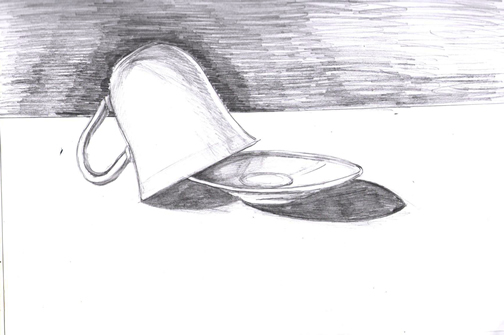 504x335 Tea Cup Drawing - Cup And Saucer Sketch