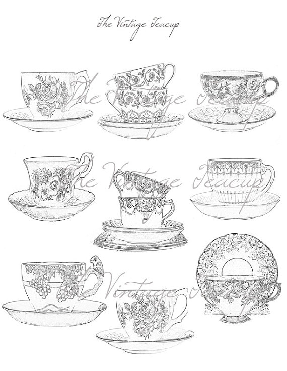  Cup And Saucer Sketch at PaintingValley.com Explore collection of Cup 