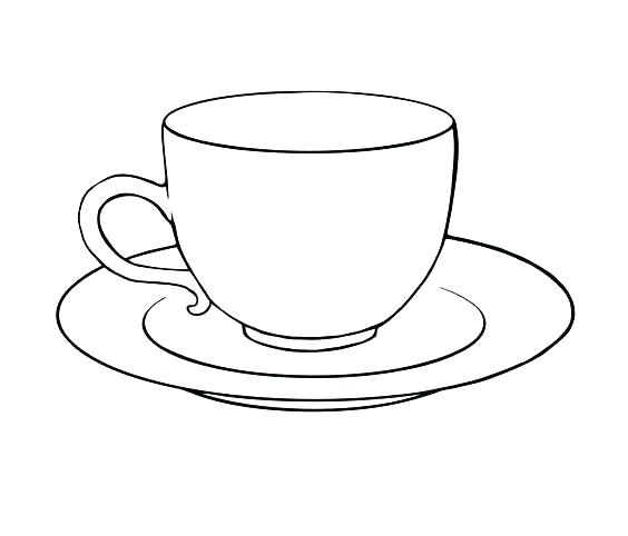 564x482 Drawn Tea Cup Sketch - Cup Of Tea Sketch