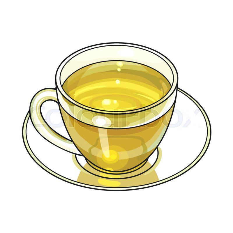 800x800 Coffee Cup Clip Art Transparent Green Tea Drink In Transparent - Cup Of Tea Sketch