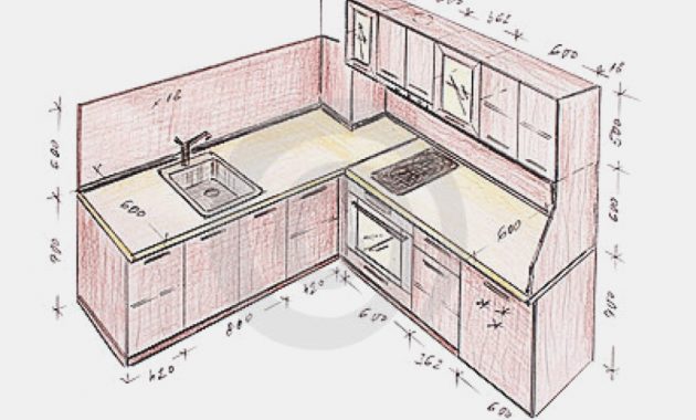 630x380 Kitchen Cupboard Sketch. Hand Drawn Furniture With Dishes Royalty - Cupboard Sketch