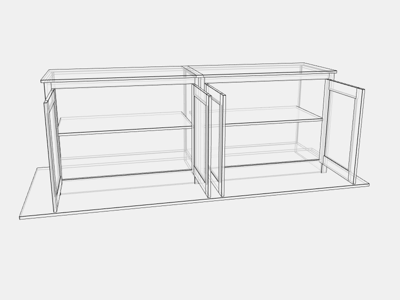 800x600 The Cabinet Shop Customisable Quad Cupboard - Cupboard Sketch