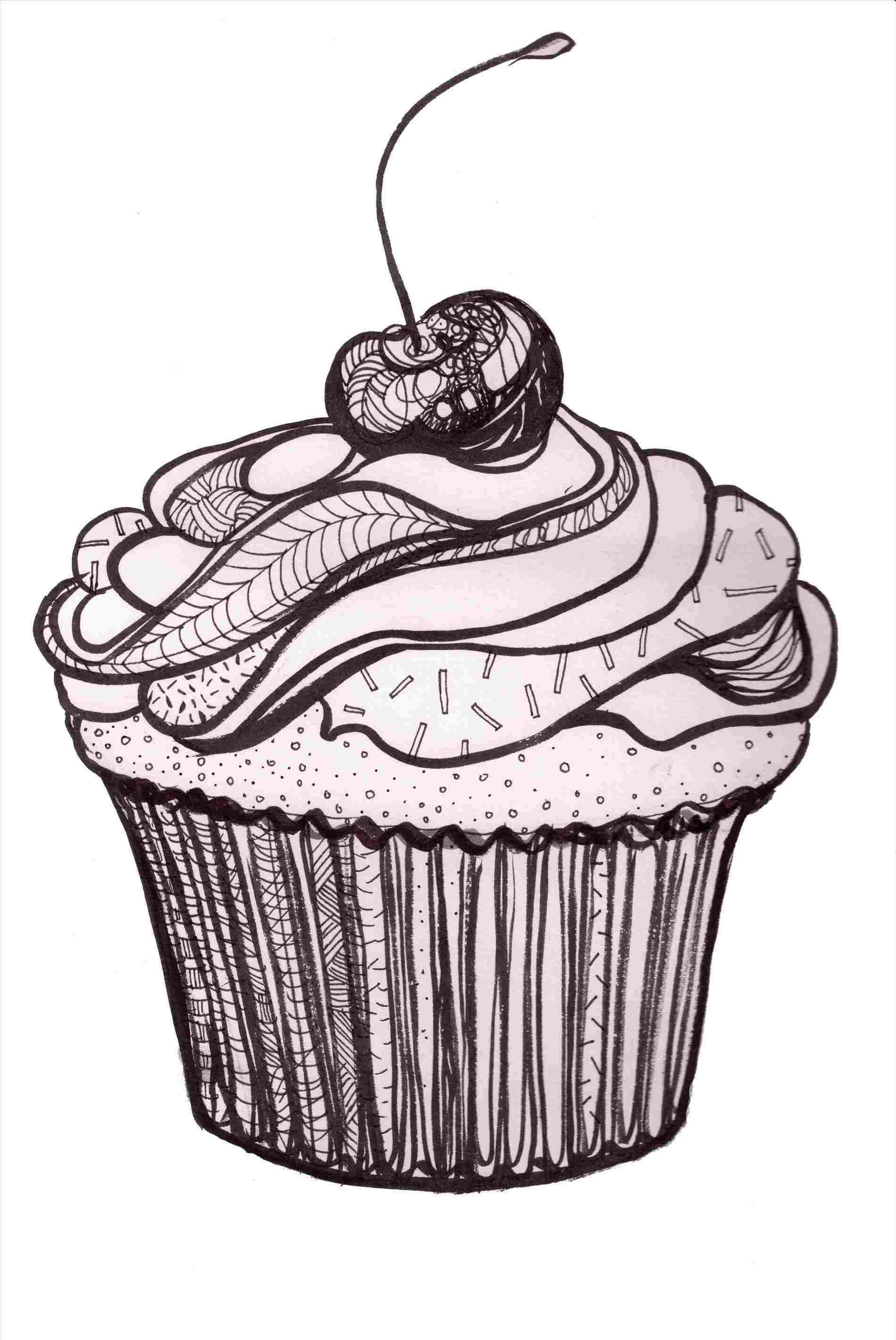 1899x2839 A Birthday Cupcake Sketch Drawing Of Picturerhdrawingcollectioncom - Cupcake Sketch
