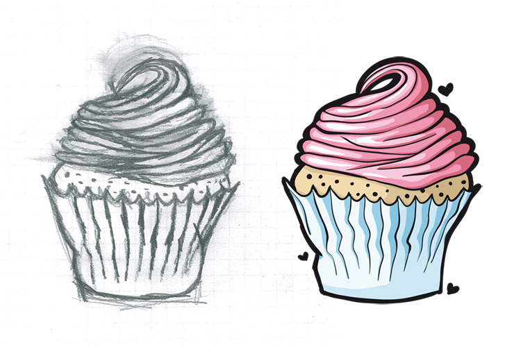750x500 Cupcake - Cupcake Sketch
