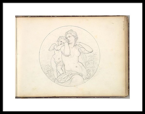 600x471 Venus And Cupid In Sketch Book Framed Print By Frederic, Lord Leighton - Cupid Sketch