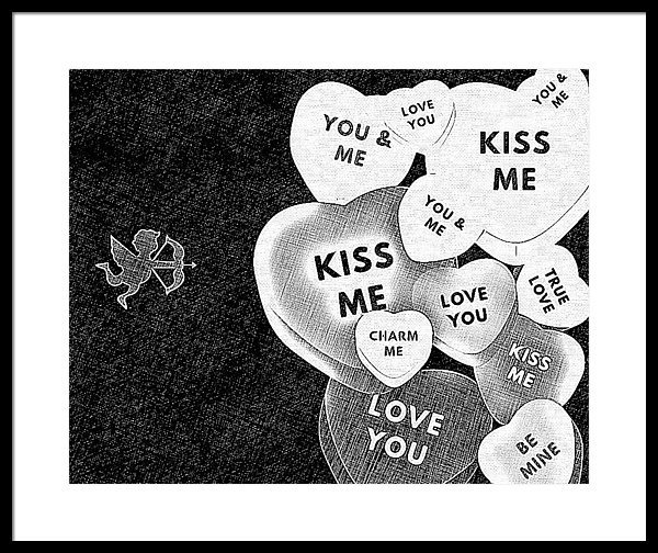 600x504 Cupid In Search Mode Pencil Sketch Framed Print By Yamy Morrell - Cupid Sketch