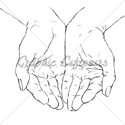500x500 Hands Gl Stock Images - Cupped Hands Sketch