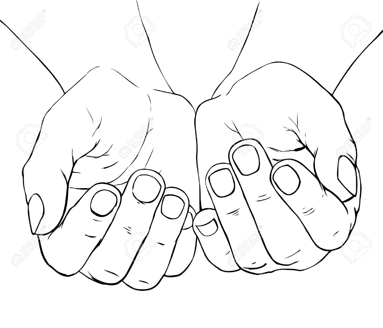 Cupped Hands Sketch At Explore Collection Of