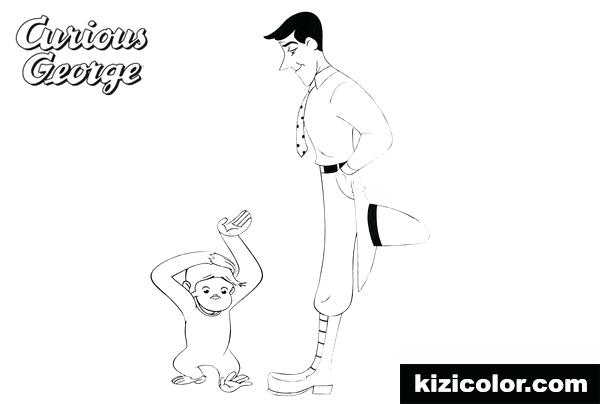 600x404 Curious George Coloring - Curious George Sketch