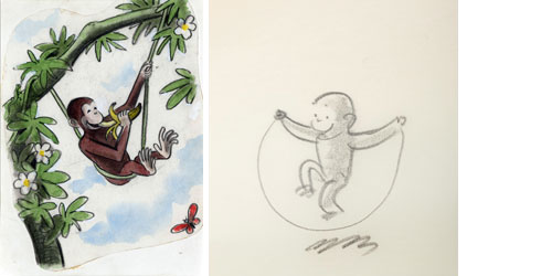500x250 Curious George Saves The Day The Art Of Margret And H. A. Rey - Curious George Sketch