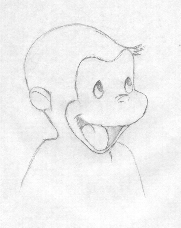 600x753 Curious George By Funygirl38 - Curious George Sketch