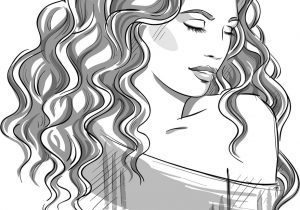 300x210 Drawing Of Curly Hair Drawing Curly Hair - Curly Hair Sketch