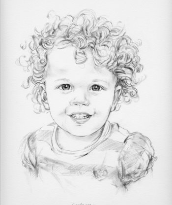 350x416 Drawn Baby Curly Hair Drawing - Curly Hair Sketch