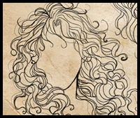 200x169 How To Draw Curly Hair And Afro Ethnic Hair Drawing Tutorials - Curly Hair Sketch