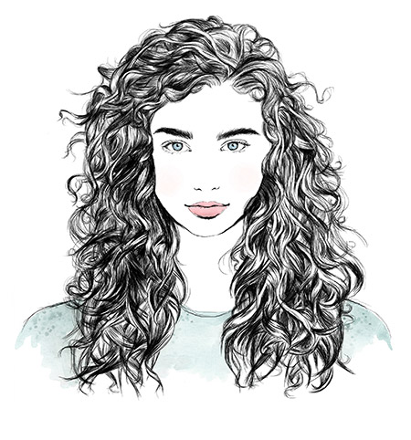 Curly Hair Sketch at PaintingValley.com | Explore collection of Curly ...