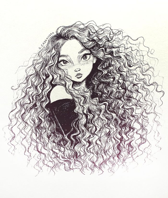 Curly Hair Sketch At Explore Collection Of Curly