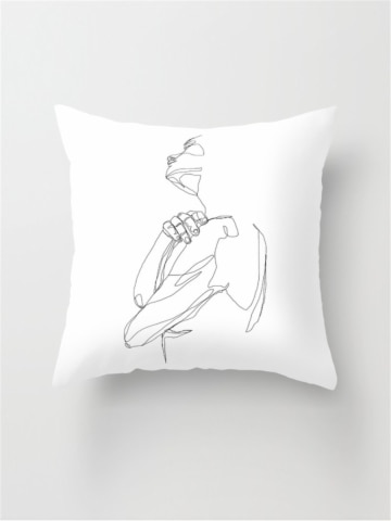 360x480 Buy Decorative Pillow Abstract Human Line Sketch Printed Sofa - Cushion Sketch