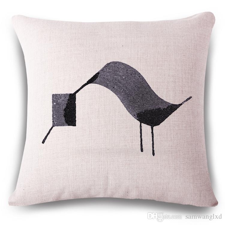 750x750 Creative Sketch Wild Animal Decorative Cushion Cover 45x45cm - Cushion Sketch