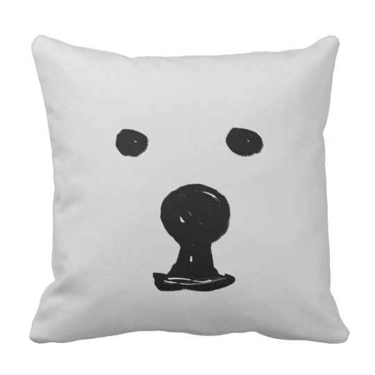 540x540 Minimalist Cute Bear Face Sketch Cushion Pillow - Cushion Sketch