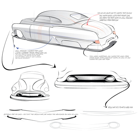 457x450 Shopping For A Hot Rod Designer Problem Child Kustoms - Custom Car Sketches