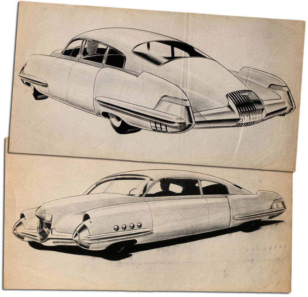 1003x969 Customizing With Early Cadillac Tail Fins - Custom Car Sketches